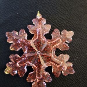 Glittering Red Snowflake Ornament